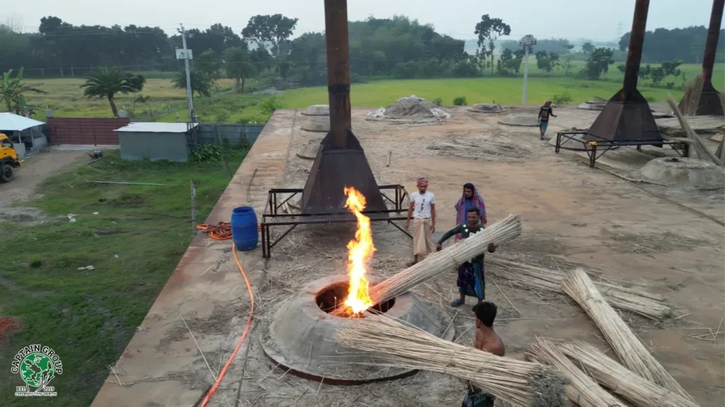 Eco-friendly jute stick charcoal production process